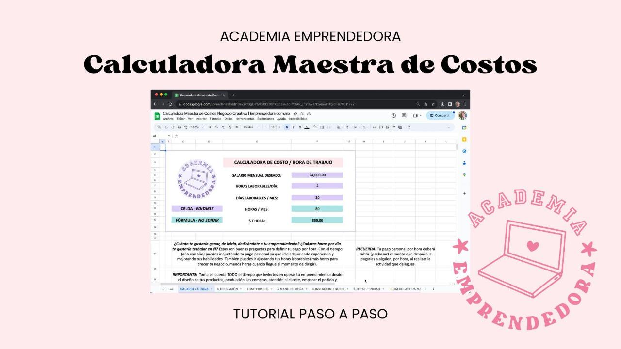 Calculadora Maestra De Costos y Precio de Venta | Archivo Digital + Mini Curso GRATIS