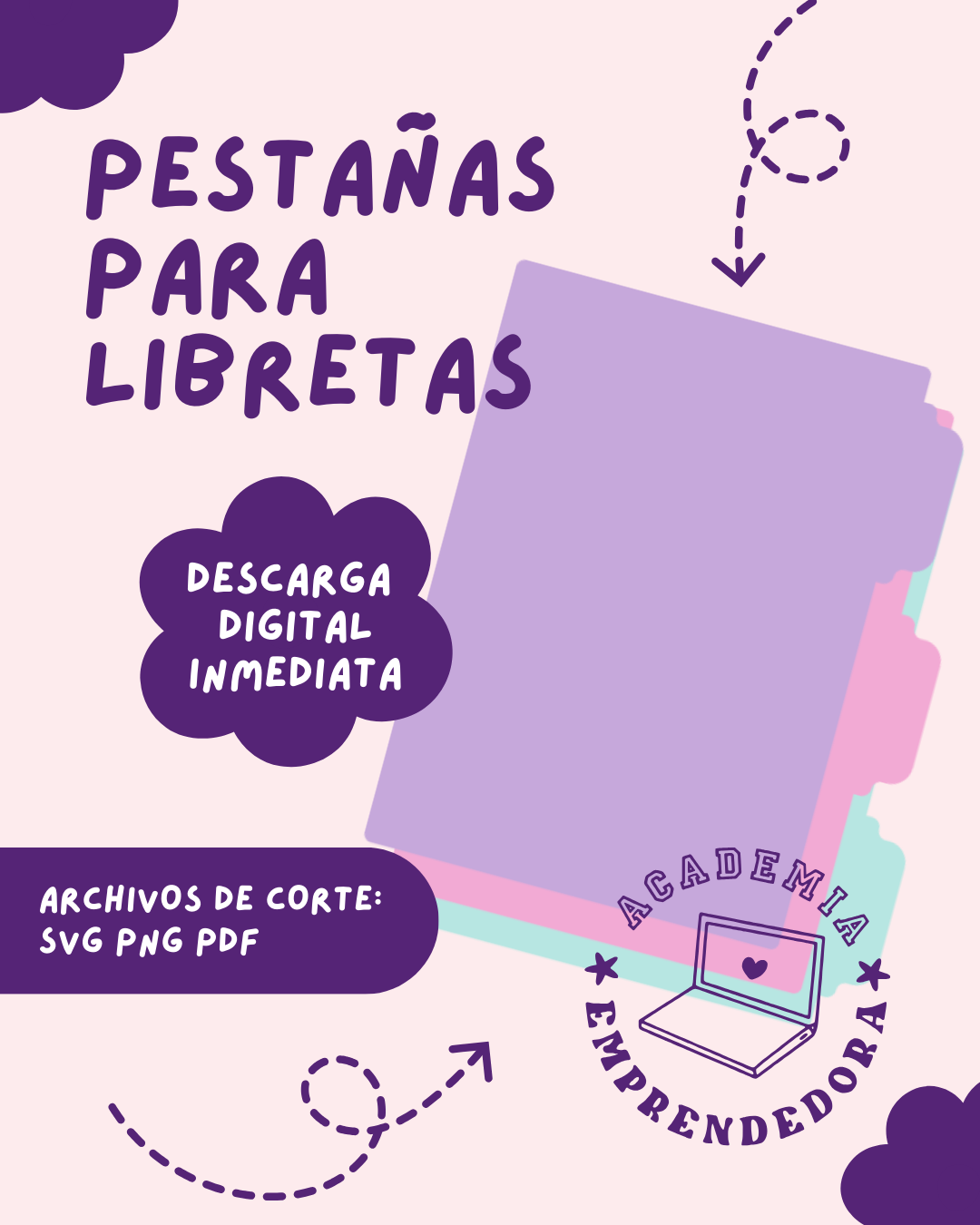 Pestañas para Libretas – Archivo de Corte (SVG • PNG • PDF)