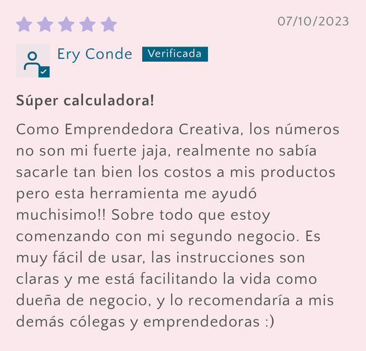 Calculadora Maestra De Costos y Precio de Venta | Archivo Digital + Mini Curso GRATIS